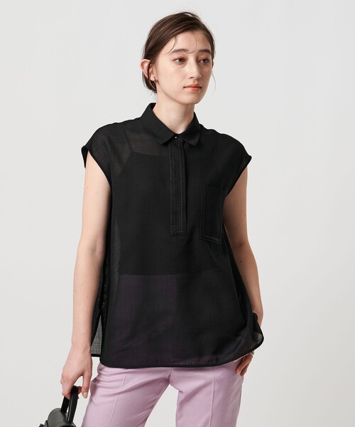 ブラウス シャツ Spiree K/S フレンチスリーブブラウス  - ウォッシャブル - レディース Spiree K/S フレンチスリーブブラウス - ウォッシャブル