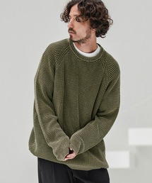 ニット/セーター（グリーン・カーキ/緑色系・コットン）ファッション