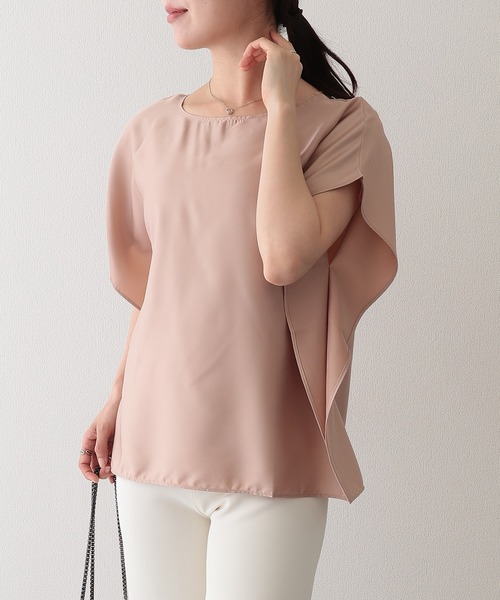 Lace Ladies（レースレディース）の「ソリッドカラー クルーネック オーバーサイズ ドルマンスリーブ プルオーバー（Tシャツ/カットソー・レディース・ピンク/アイボリー・M/XL）」の2枚目の写真