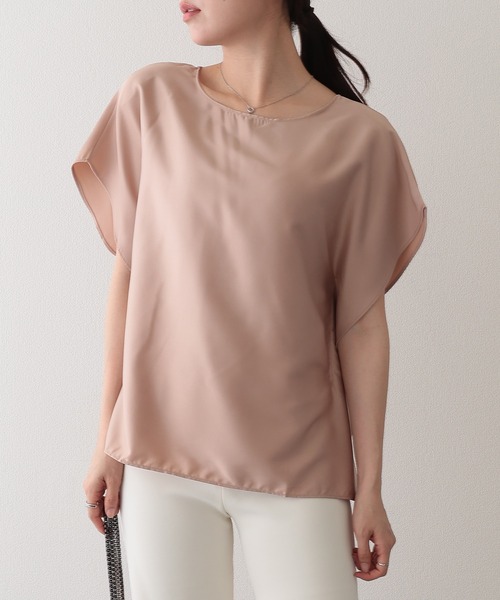 Lace Ladies（レースレディース）の「ソリッドカラー クルーネック オーバーサイズ ドルマンスリーブ プルオーバー（Tシャツ/カットソー・レディース・ピンク/アイボリー・M/XL）」の3枚目の写真