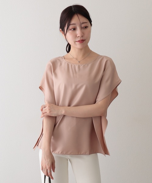 Lace Ladies（レースレディース）の「ソリッドカラー クルーネック オーバーサイズ ドルマンスリーブ プルオーバー（Tシャツ/カットソー・レディース・ピンク/アイボリー・M/XL）」の5枚目の写真