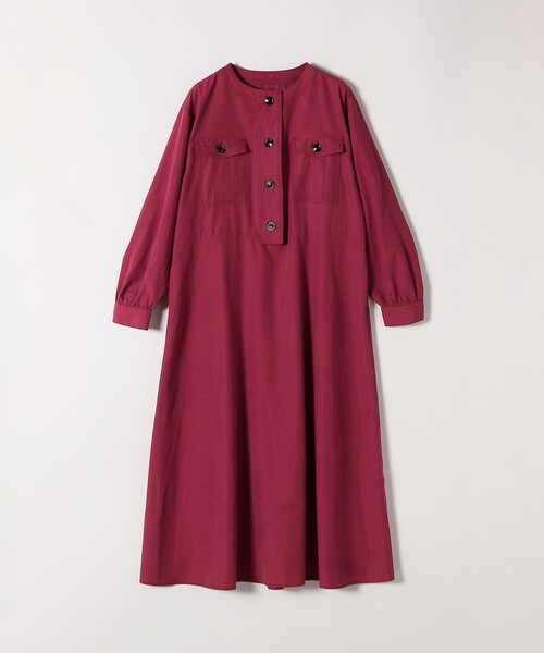 SHIPS any:〈洗濯機可能〉ピーチスキン クルーネック ポケット フレア