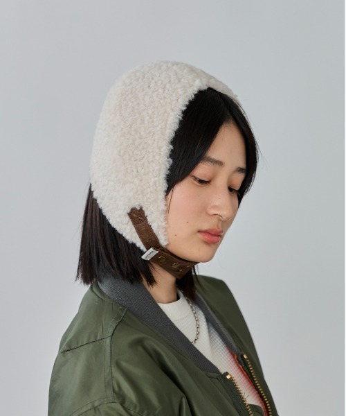 OVERRIDE（オーバーライド）の「OVERRIDE  BOA FK LEATHER HEADMUFF SG / オーバーライド（ハット・レディース・ブラウン/ブラック/ライトベージュ・57~59cm）」の6枚目の写真