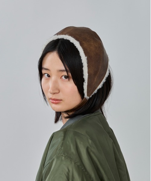 OVERRIDE（オーバーライド）の「OVERRIDE  BOA FK LEATHER HEADMUFF SG / オーバーライド（ハット・レディース・ブラウン/ブラック/ライトベージュ・57~59cm）」の8枚目の写真