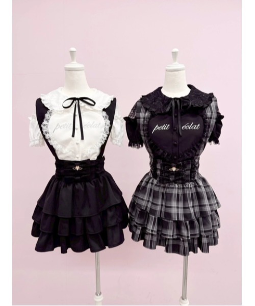 Ank Rouge（アンクルージュ）の「ハートのブラウス（Tシャツ/カットソー・レディース・ホワイト/ブラック・M）」の3枚目の写真