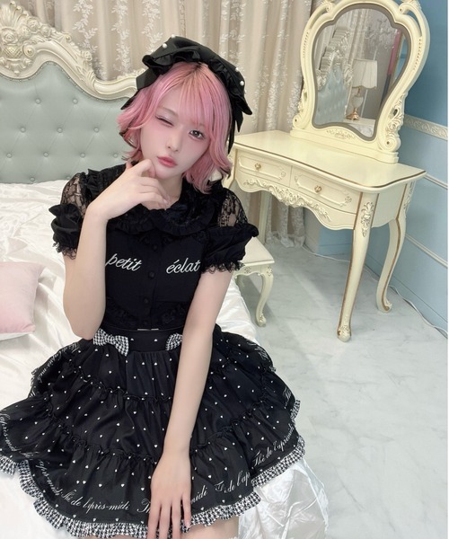 Ank Rouge（アンクルージュ）の「ハートのブラウス（シャツ/ブラウス・レディース・ホワイト/ブラック・M）」の6枚目の写真