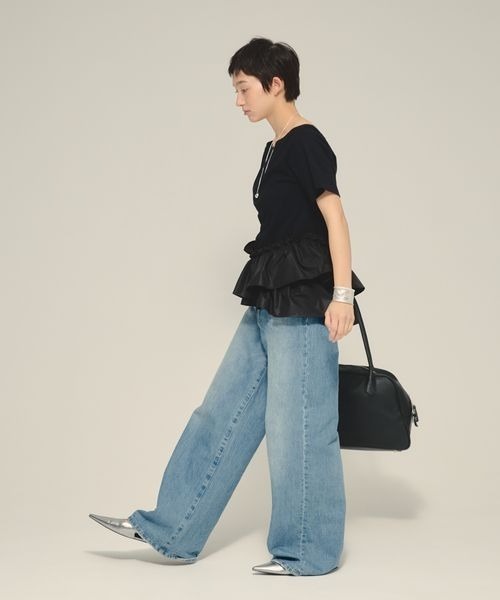 eL(エル)の「【eL】Random Frili TEE/575718(Tシャツ/カットソー・レディース・ブラック/カーキ・FREE)」の19枚目の写真