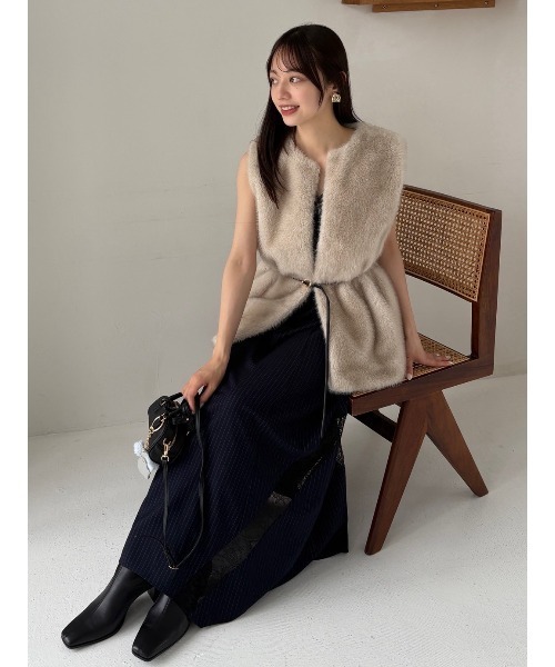 FRAYI.D レーストリムスリップワンピース レーストリムスリップワンピース（マキシ丈/ロングワンピース