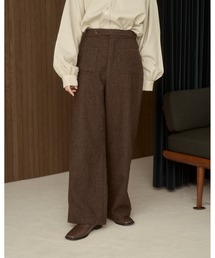 moi tytto | 【セットアップ可能】チェックデザインスラックス(スラックス)