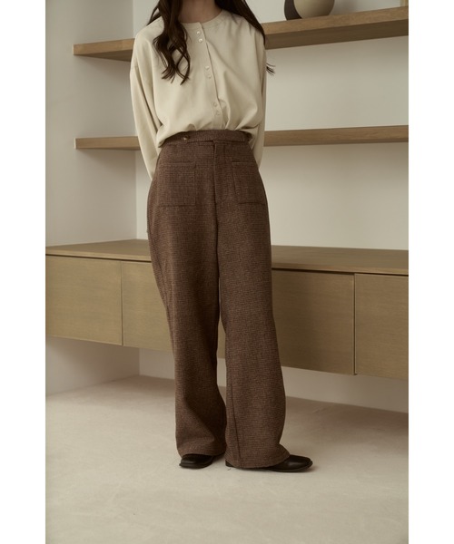 moi tytto(モイテュット)の「【セットアップ可能】チェックデザインスラックス(スラックス・レディース・ダークブラウン/ブラウン・SMALL/FREE)」の9枚目の写真