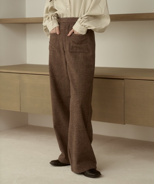 moi tytto(モイテュット)の「【セットアップ可能】チェックデザインスラックス(スラックス・レディース・ダークブラウン/ブラウン・SMALL/FREE)」の12枚目の写真