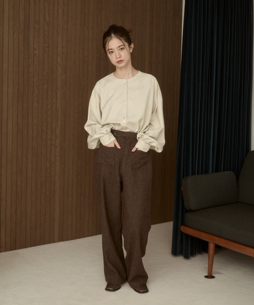 moi tytto(モイテュット)の「【セットアップ可能】チェックデザインスラックス(スラックス・レディース・ダークブラウン/ブラウン・SMALL/FREE)」の15枚目の写真