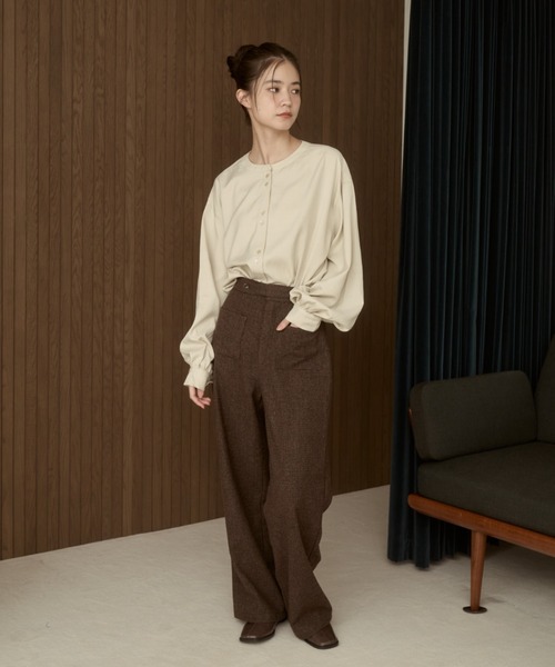 moi tytto(モイテュット)の「【セットアップ可能】チェックデザインスラックス(スラックス・レディース・ダークブラウン/ブラウン・SMALL/FREE)」の16枚目の写真