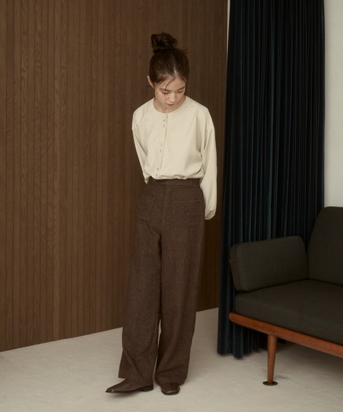 moi tytto(モイテュット)の「【セットアップ可能】チェックデザインスラックス(スラックス・レディース・ダークブラウン/ブラウン・SMALL/FREE)」の17枚目の写真