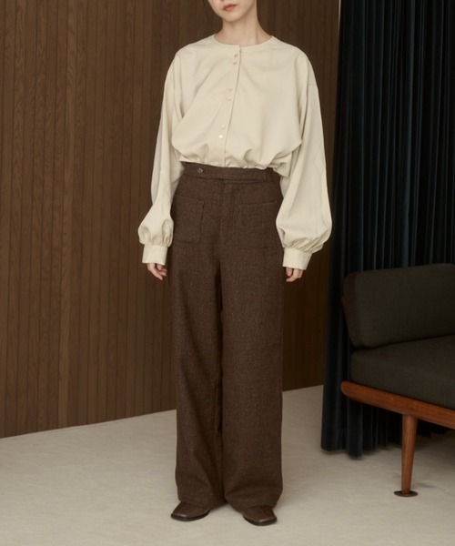 moi tytto(モイテュット)の「【セットアップ可能】チェックデザインスラックス(スラックス・レディース・ダークブラウン/ブラウン・SMALL/FREE)」の18枚目の写真