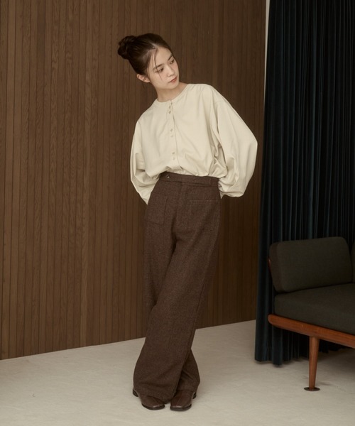 moi tytto(モイテュット)の「【セットアップ可能】チェックデザインスラックス(スラックス・レディース・ダークブラウン/ブラウン・SMALL/FREE)」の22枚目の写真