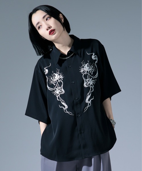 彼岸花刺繍シャツ（シャツ/ブラウス）｜Ellno Loset（エルノロゼット