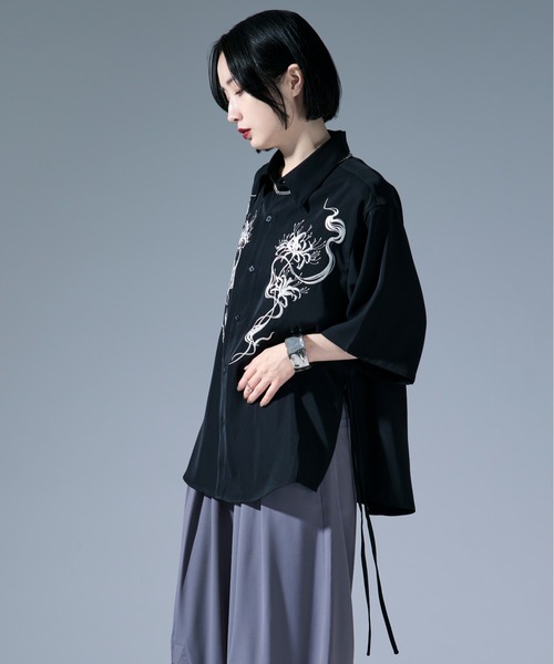 【週末セール】新品 goodthing グッドシング シャツ コート L ライノ セール】【HI】コード刺繍シャツ（シャツ/ブラウス）｜Ellno