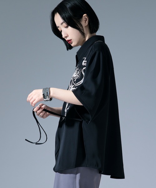 彼岸花刺繍シャツ（シャツ/ブラウス）｜Ellno Loset（エルノロゼット
