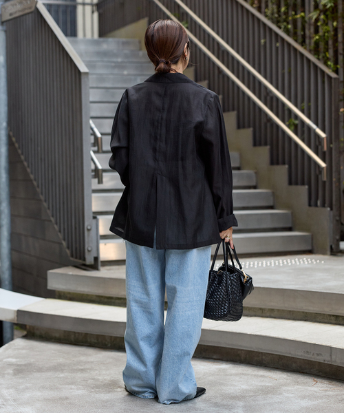 JOURNAL STANDARD(ジャーナルスタンダード)の「《追加2》ライトラフクロスジャケット(テーラードジャケット・レディース・ブラック/ブラウン・FREE)」の5枚目の写真