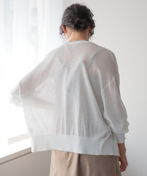 SOTT（ソット）の「Sheer Embroidery Cardigan／シアー刺繍カーディガン（カーディガン/ボレロ・レディース・ホワイト/ブラック・FREE）」の21枚目の写真