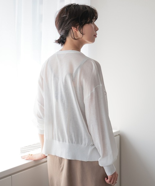 SOTT（ソット）の「Sheer Embroidery Cardigan／シアー刺繍カーディガン（カーディガン/ボレロ・レディース・ホワイト/ブラック・FREE）」の19枚目の写真