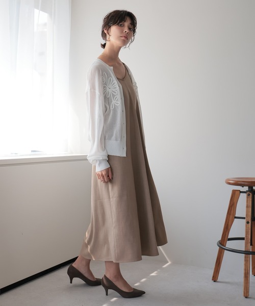 SOTT（ソット）の「Sheer Embroidery Cardigan／シアー刺繍カーディガン（カーディガン/ボレロ・レディース・ホワイト/ブラック・FREE）」の17枚目の写真