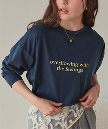 文字プリントシアーロングTシャツ