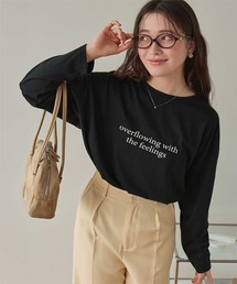 文字プリントシアーロングTシャツ