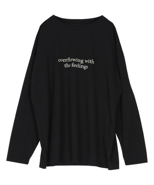 titivate(ティティベイト)の「文字プリントシアーロングTシャツ(Tシャツ/カットソー・レディース・チャコール/ネイビー/ブルー/オフホワイト/ブラック・M/L)」の7枚目の写真