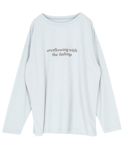titivate(ティティベイト)の「文字プリントシアーロングTシャツ(Tシャツ/カットソー・レディース・チャコール/ネイビー/ブルー/オフホワイト/ブラック・M/L)」の10枚目の写真