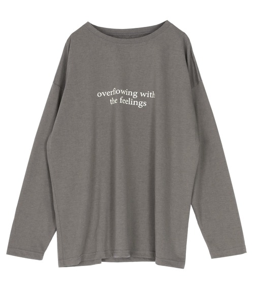 titivate(ティティベイト)の「文字プリントシアーロングTシャツ(Tシャツ/カットソー・レディース・チャコール/ネイビー/ブルー/オフホワイト/ブラック・M/L)」の8枚目の写真