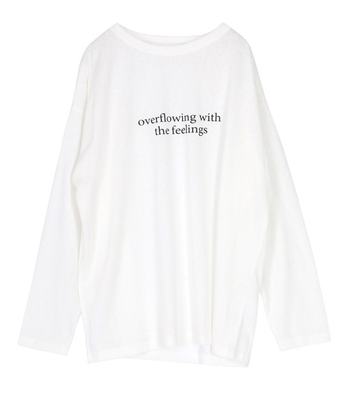 titivate(ティティベイト)の「文字プリントシアーロングTシャツ(Tシャツ/カットソー・レディース・チャコール/ネイビー/ブルー/オフホワイト/ブラック・M/L)」の6枚目の写真