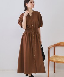 OPAQUE.CLIP | リネンライクスキッパーフィット&フレアワンピース【洗濯機洗い可】(ワンピース)