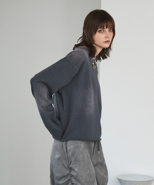 Spielio(シュピーリオ)の「【Spielio】Vintage-inspired cropped Tee/ ヴィンテージライク クロップドTシャツ(ロンT)(Tシャツ/カットソー・メンズ・ブラック/ホワイト/ダークブルー・S/M/L)」の19枚目の写真