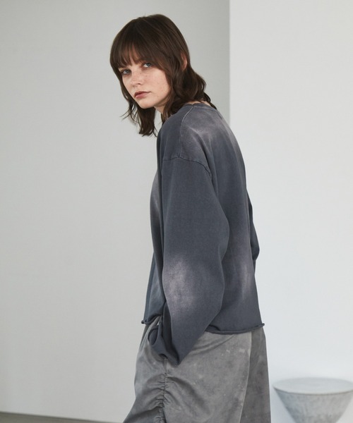 Spielio(シュピーリオ)の「【Spielio】Vintage-inspired cropped Tee/ ヴィンテージライク クロップドTシャツ(ロンT)(Tシャツ/カットソー・メンズ・ブラック/ホワイト/ダークブルー・S/M/L)」の20枚目の写真