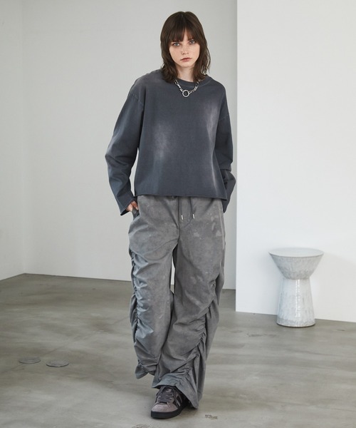 Spielio(シュピーリオ)の「【Spielio】Vintage-inspired cropped Tee/ ヴィンテージライク クロップドTシャツ(ロンT)(Tシャツ/カットソー・メンズ・ブラック/ホワイト/ダークブルー・S/M/L)」の22枚目の写真