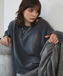 Spielio（シュピーリオ）の「【Spielio】Vintage-inspired cropped Tee/ ヴィンテージライク クロップドTシャツ(ロンT)（Tシャツ/カットソー）」