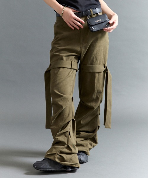 FTW（エフティダブリュー）の「SHIRRING TIE PANTS（その他パンツ・レディース・カーキ/ブラック/チャコールグレー・MEDIUM/SMALL）」の3枚目の写真
