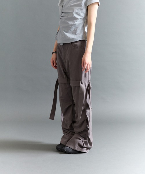 FTW（エフティダブリュー）の「SHIRRING TIE PANTS（その他パンツ・レディース・カーキ/ブラック/チャコールグレー・MEDIUM/SMALL）」の7枚目の写真