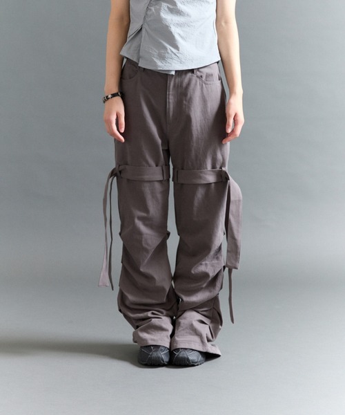 FTW（エフティダブリュー）の「SHIRRING TIE PANTS（その他パンツ・レディース・カーキ/ブラック/チャコールグレー・MEDIUM/SMALL）」の6枚目の写真