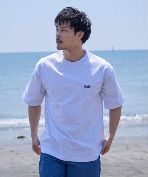 Sunny Smith(サニースミス)の「【SUNNY SMITH】ウルトラヘビーオンスヤシの木柄両面刺Tシャツ(Tシャツ/カットソー・メンズ・オフホワイト/チャコール/アッシュグレー・SMALL/MEDIUM/LARGE)」の2枚目の写真