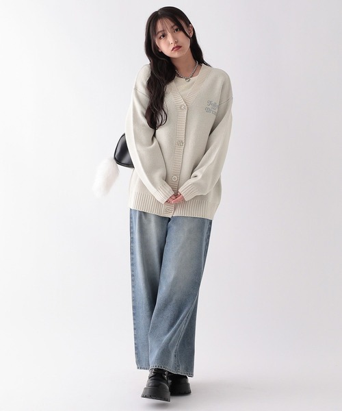 repipi armario（レピピ アルマリオ）の「アソートルーズカーディガン（カーディガン/ボレロ・キッズ・ホワイト系/ブラック系2/ブラック系1/ブルー系/グレー系・SMALL/LARGE/MEDIUM）」の6枚目の写真