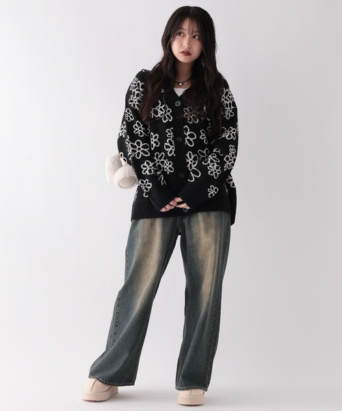 repipi armario（レピピ アルマリオ）の「アソートルーズカーディガン（カーディガン/ボレロ・キッズ・ホワイト系/ブラック系2/ブラック系1/ブルー系/グレー系・SMALL/LARGE/MEDIUM）」の19枚目の写真