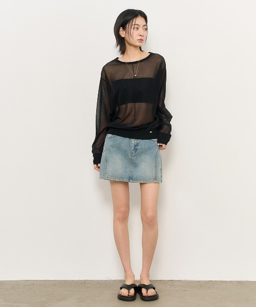 GENERAL IDEA(ジェネラルアイデア)の「GENERAL IDEA/ジェネラルアイディア sheer loose fit pullover プルオーバー(Tシャツ/カットソー・レディース・ホワイト/グレー/ブルー/ブラック・S/M/L)」の19枚目の写真