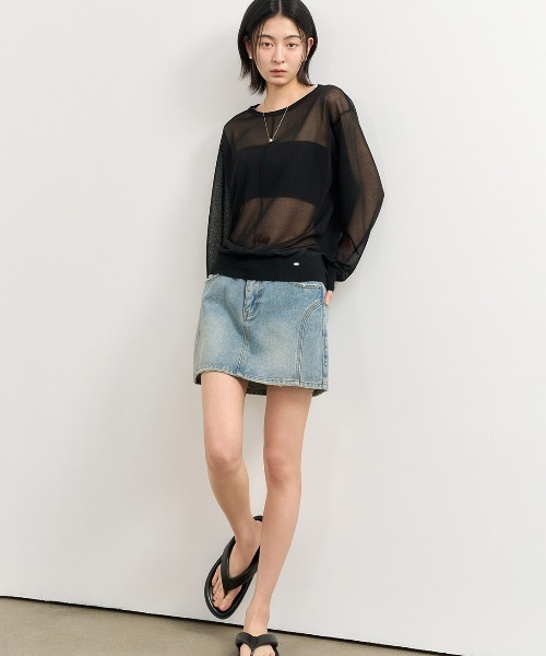 GENERAL IDEA(ジェネラルアイデア)の「GENERAL IDEA/ジェネラルアイディア sheer loose fit pullover プルオーバー(Tシャツ/カットソー・レディース・ホワイト/グレー/ブルー/ブラック・S/M/L)」の20枚目の写真