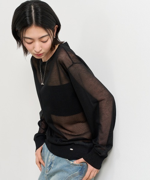 GENERAL IDEA(ジェネラルアイデア)の「GENERAL IDEA/ジェネラルアイディア sheer loose fit pullover プルオーバー(Tシャツ/カットソー・レディース・ホワイト/グレー/ブルー/ブラック・S/M/L)」の16枚目の写真