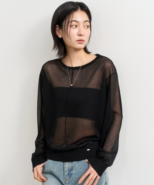 GENERAL IDEA(ジェネラルアイデア)の「GENERAL IDEA/ジェネラルアイディア sheer loose fit pullover プルオーバー(Tシャツ/カットソー・レディース・ホワイト/グレー/ブルー/ブラック・S/M/L)」の17枚目の写真