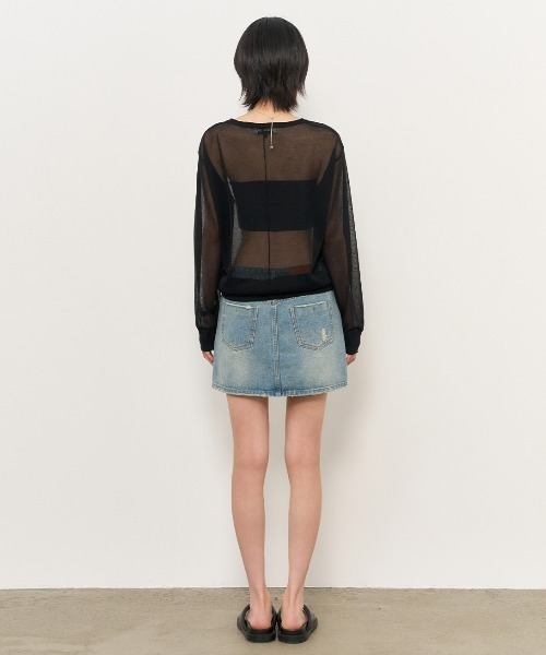 GENERAL IDEA(ジェネラルアイデア)の「GENERAL IDEA/ジェネラルアイディア sheer loose fit pullover プルオーバー(Tシャツ/カットソー・レディース・ホワイト/グレー/ブルー/ブラック・S/M/L)」の22枚目の写真