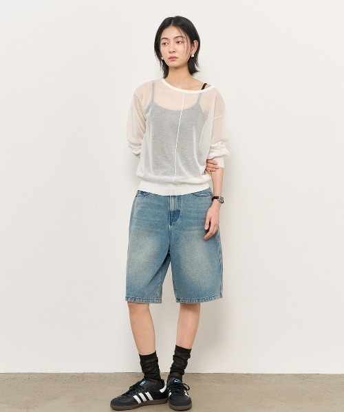 GENERAL IDEA(ジェネラルアイデア)の「GENERAL IDEA/ジェネラルアイディア sheer loose fit pullover プルオーバー(Tシャツ/カットソー・レディース・ホワイト/グレー/ブルー/ブラック・S/M/L)」の10枚目の写真